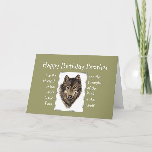 Tarjeta Custom Brother Birthday Wolf Pack Family Quote (Anverso)