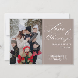 Tarjeta Custom Family Name Year One Photo Elegant Script