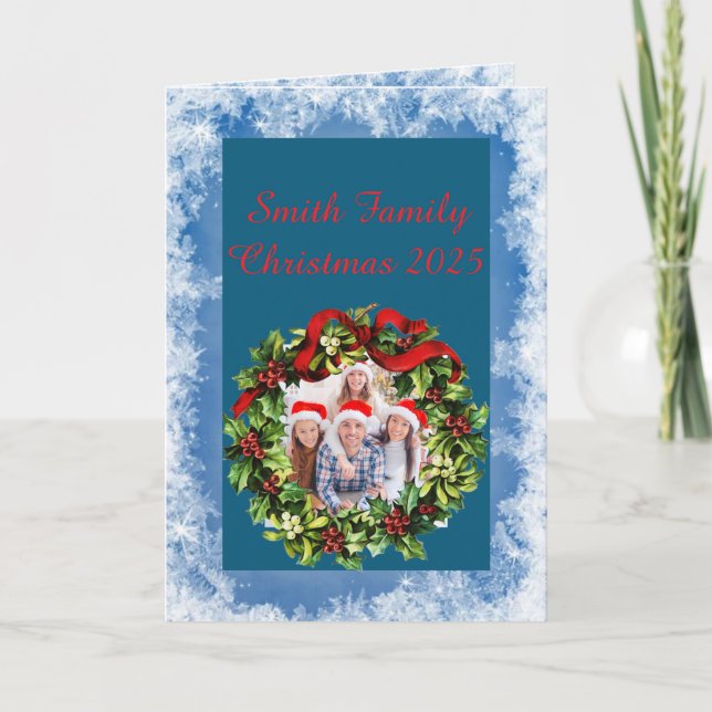 Tarjeta Custom Family Photo Christmas Card (Anverso)