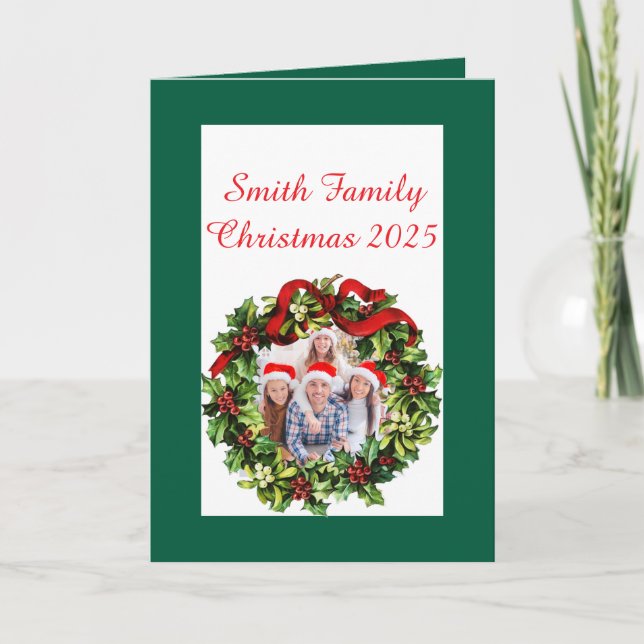 Tarjeta Custom Family Photo Christmas Card (Anverso)