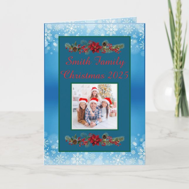 Tarjeta Custom Family Photo Christmas Card (Anverso)