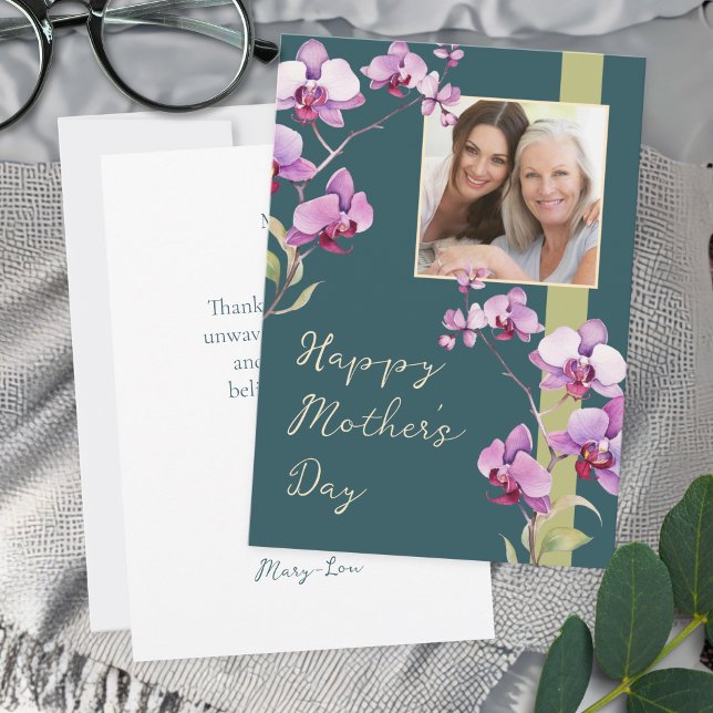 Tarjeta Custom Floral Mother's Day Photo card (Subido por el creador)