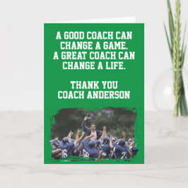 Tarjeta Custom Football Coach Card Team Players Photo 