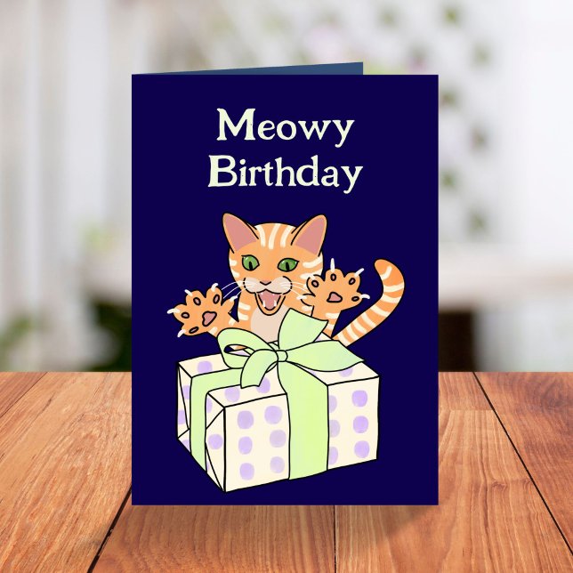 Tarjeta Custom Funny Birthday Cat Cartoon (Subido por el creador)