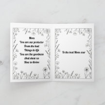 Custom Heartfelt Mother's Day Poem Card.