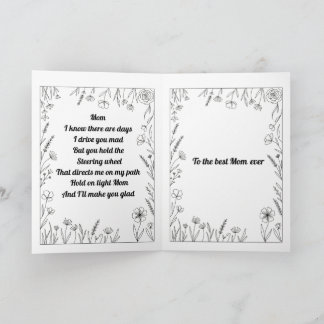 Tarjeta Custom Heartfelt Mother's Day Poem Card