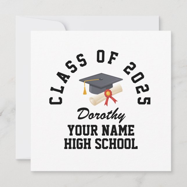 Tarjeta Custom high school graduation party (Anverso)