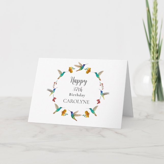 Tarjeta Custom Hummingbird Birthday Card (Anverso)