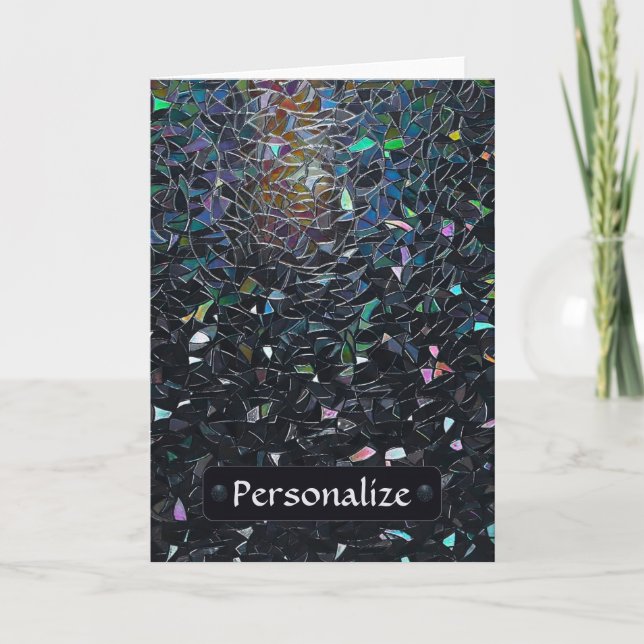 Tarjeta Custom Iridescent Abstract Stained Glass Pattern (Anverso)