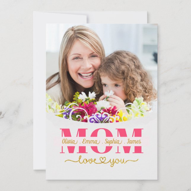 Tarjeta Custom Mother's Day I Photo & Personal Message (Anverso)