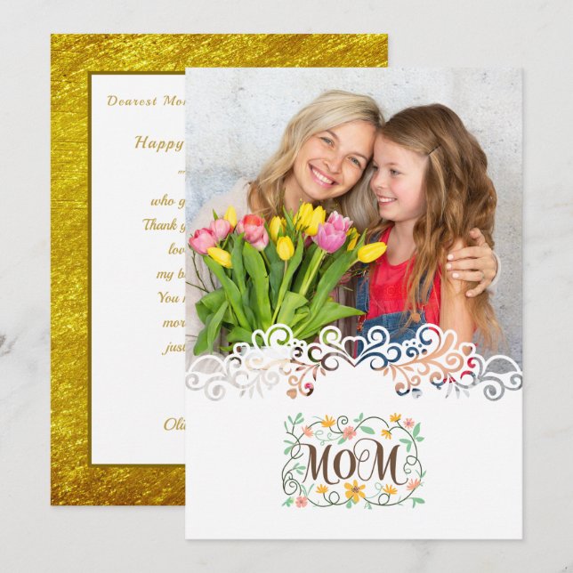 Tarjeta Custom Mother's Day I Photo & Personal Message (Anverso / Reverso)