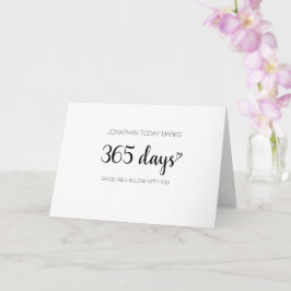 Tarjeta Custom name 1 year 365 days heart anniversary