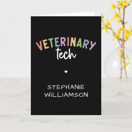 Tarjeta Custom Name Veterinary Tech | Técnico de Vet
