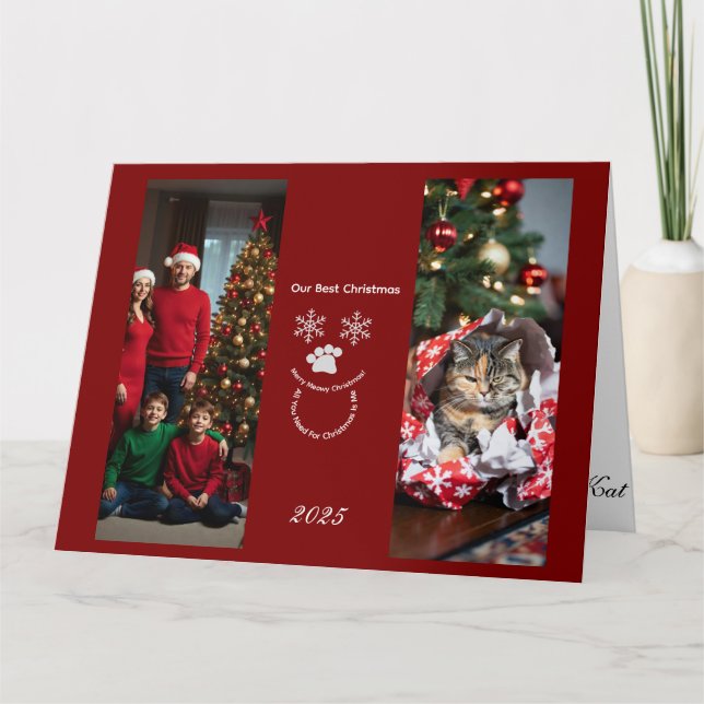 Tarjeta Custom Our Best Christmas ,Cat Photo  (Anverso)