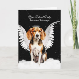 Tarjeta Custom Pet Sympathy Loss of a Dog Beagle Angel