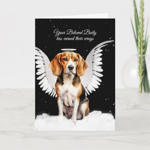 Tarjeta Custom Pet Sympathy Loss of a Dog Beagle Angel