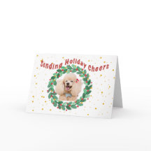 Custom Photo Christmas Card with Wreath