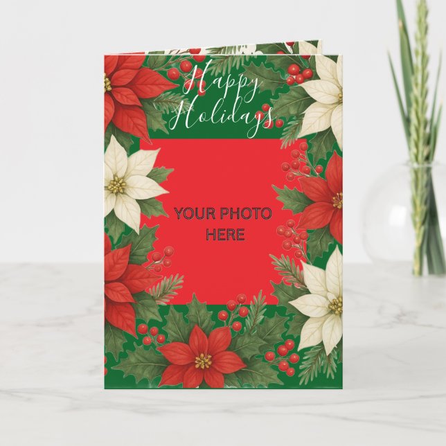 Tarjeta Custom Photo Elegant Timeless Christmas  (Anverso)