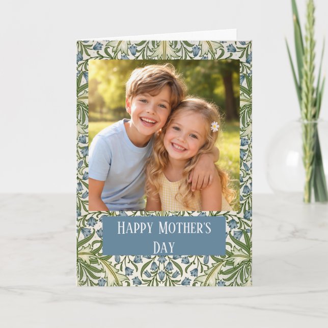 Tarjeta Custom Photo Happy Mother’s Day floral (Anverso)
