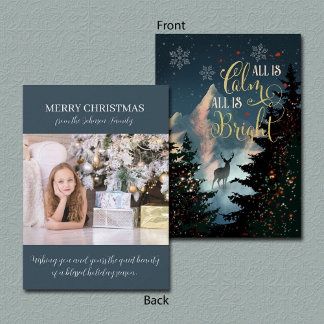 Tarjeta Custom Photo Holiday Mountain Scene