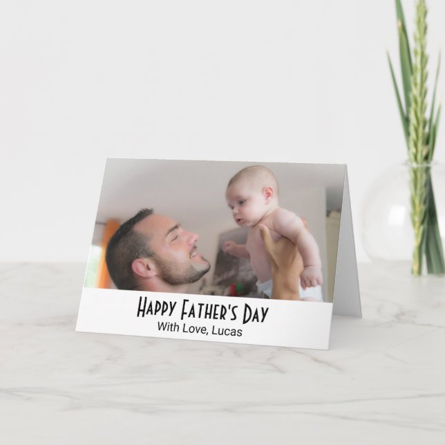 Tarjeta Custom Photo Personalized Father's Day Card (Anverso)