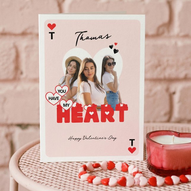 Tarjeta Custom Photos Girlfriend to Boyfriend Valentine (Custom Photos Girlfriend to Boyfriend Valentine Card)