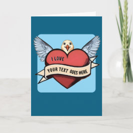 Tarjeta Custom Text | Heart Funny Seagull Tattoo 