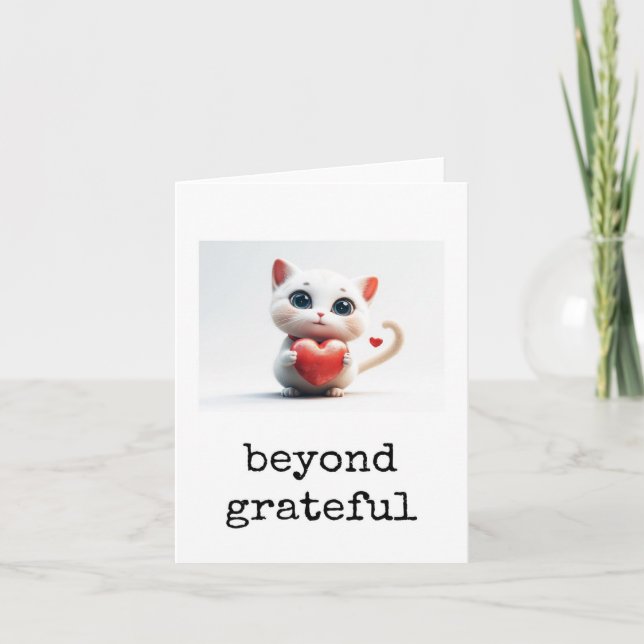 Tarjeta Customer Thank You Card, Appreciation, Cute Cat (Anverso)