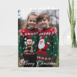 Tarjeta Customisable Digital Photo Centrepiece Folded Xmas