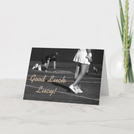 Tarjeta customisible del tenis de la buena suerte