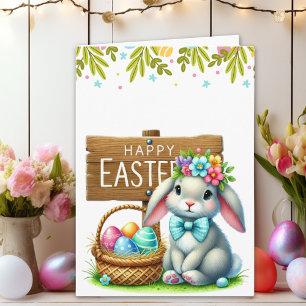 Tarjeta Customizable Cute Rabbit Easter Card