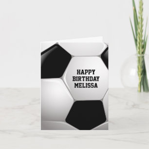 Tarjeta Customizable Football Soccer Ball Happy Birthday