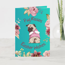 Tarjeta Customizable Funny Pug Easter Greeting Card