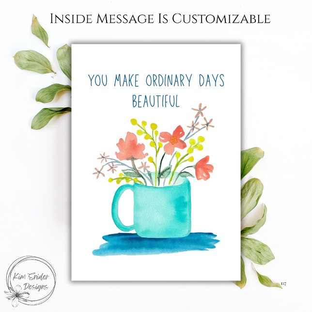 Tarjeta Customizable Watercolor Floral Love Card (Subido por el creador)