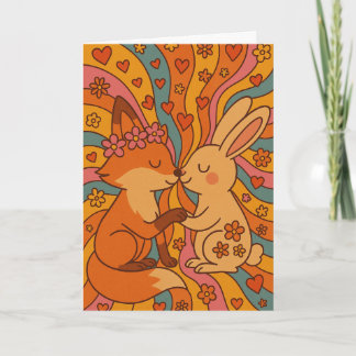 Tarjeta Customize the Inside Fox & Rabbit Valentine's Day