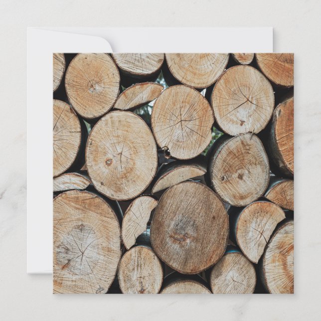 Tarjeta Cut Tree Branch Logs Stacked Pattern Photograph  (Anverso)