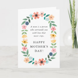 Tarjeta Cuta acuarela Floral Día de la Madre
