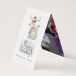 Tarjeta Cuta acuarela Navidad de Winter Fox<br><div class="desc">Navidades de zorro de invierno de Woodland tarjeta de saludo fotográfico con personalizable de tipografía de escritura a mano según sus especificaciones.</div>