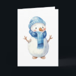 Tarjeta Cuta acuarela Snowman<br><div class="desc">Cuta acuarela Snowman</div>