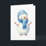 Tarjeta Cuta acuarela Snowman<br><div class="desc">Cuta acuarela Snowman</div>