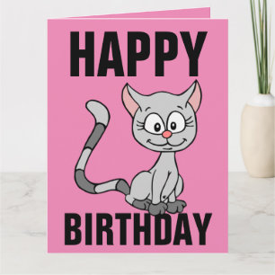 TARJETA CUTÁNEA DE CUMPLEAÑOS DE GATO