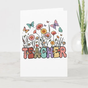 Tarjeta Cute 100 Días Escuela Floral Mariposas Niños