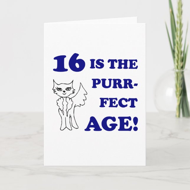 Tarjeta Cute 16to cumpleaños presente (Anverso)
