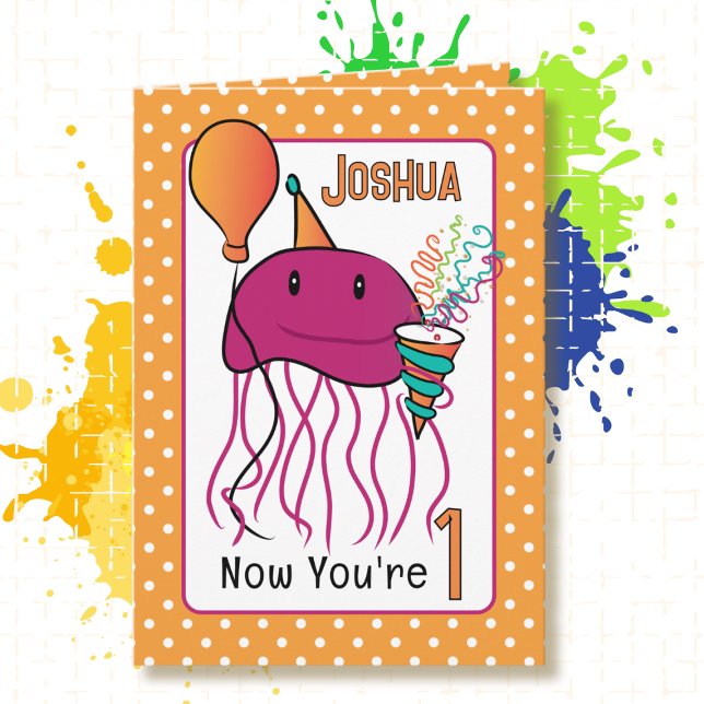 Tarjeta Cute 1.ᵉʳ Nacimiento Personalizado de animales Jel (Subido por el creador)