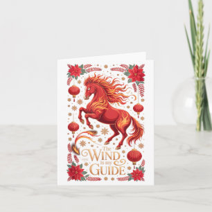 Tarjeta Cute 2026 Caballo Señora Viento Mi Guía Zodiaco Ji