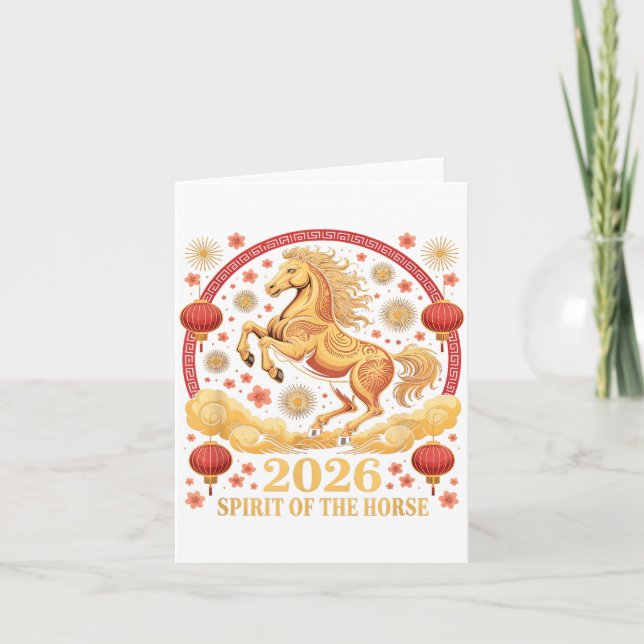 Tarjeta Cute 2026 Espíritu del Caballo Dama Fortuna Vaquer (Anverso)