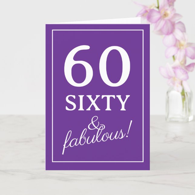 Tarjeta Cute 60th Birthday card for women | 60 & fabulous! (Orquídea)