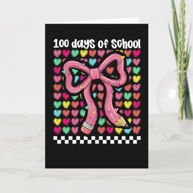 Tarjeta Cute 67 Days Of School Pencil Bow Classroom Theme (Anverso)