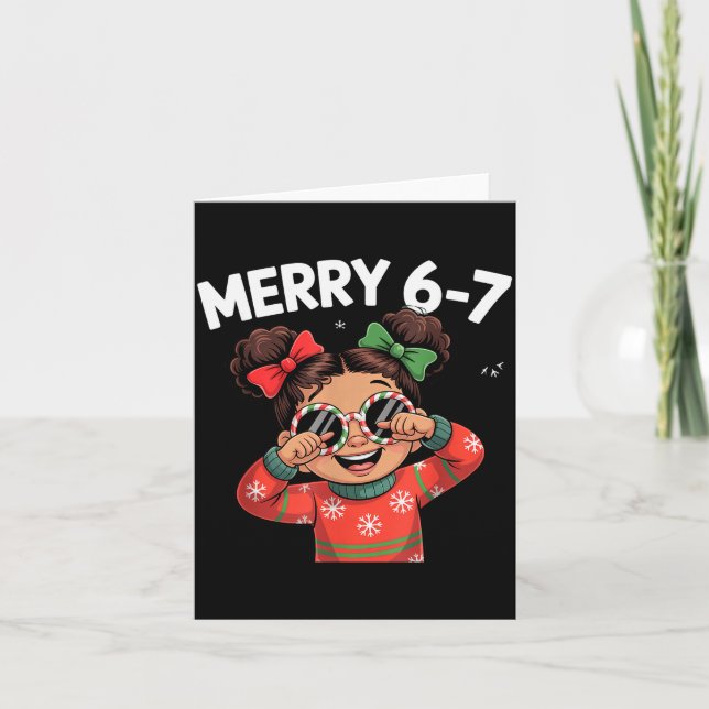 Tarjeta Cute 6 7 Six Seven Meme Christmas Women Men Kids  (Anverso)