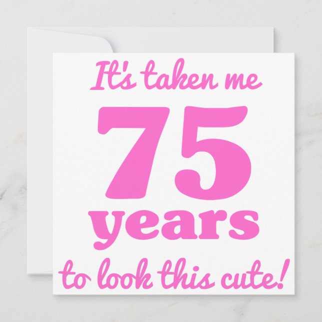 Tarjeta Cute 75º Cumpleaños Para Las Mujeres (Anverso)